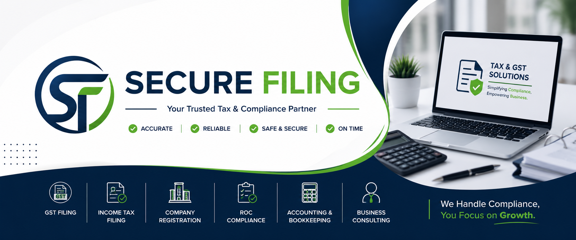 Secure Filing tax and GST solutions banner